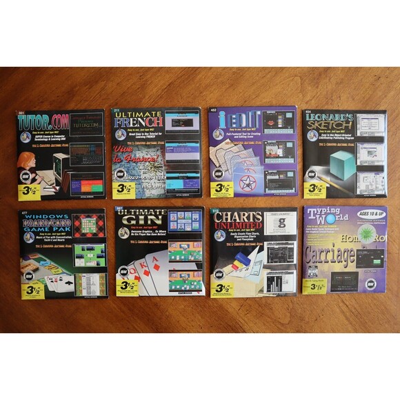 Lot Of 8 Sealed 3.5" Disk PC Educational Games Wiz Technology 1994